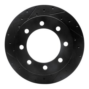 Ford E-250 Econoline Brake Rotor (1) - Rear Left - R1 Concepts - Drilled & Slotted - Black - `99-`07